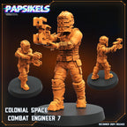 Aliens Vs Humans - Space Dead - Colonial Space Combat Engineer Set 1 - Isaac Dead Space, Papsikels, 32mm Mini
