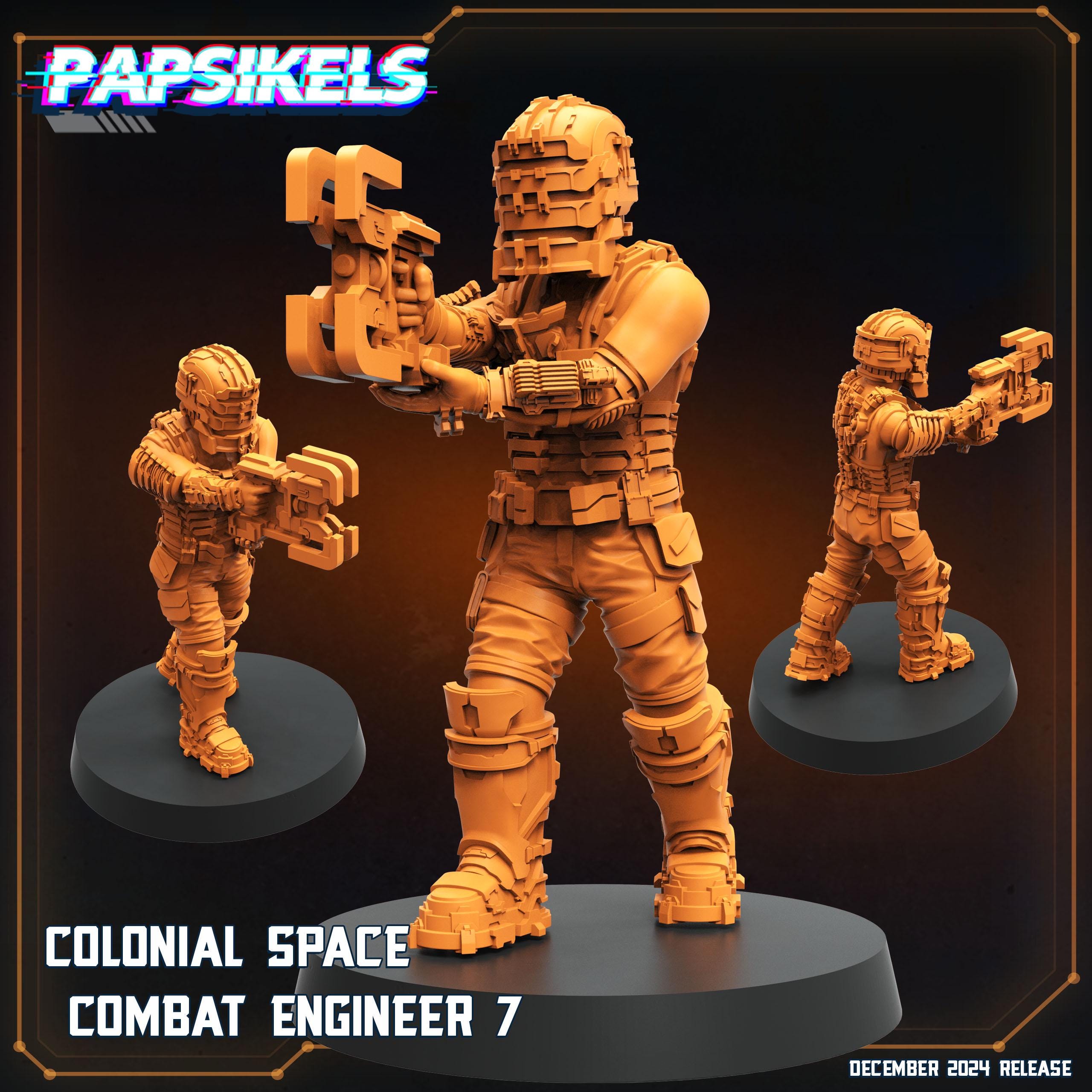 Aliens Vs Humans - Space Dead - Colonial Space Combat Engineer Set 1 - Isaac Dead Space, Papsikels, 32mm Mini