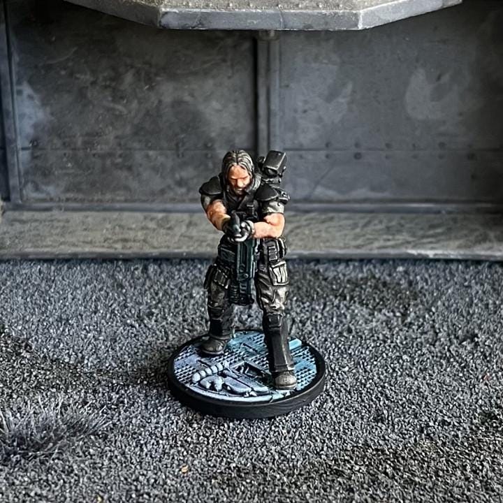 32mm Alien vs Human Colonial Marine Miniature - John Winters Sci-Fi Tabletop Gaming Figure by Papsikels