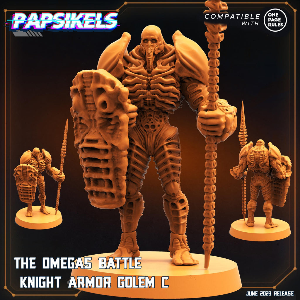 Alien vs Human Omega Battle Knight Armor Golem C Resin Miniature for Tabletop RPG - 32mm Papsikels