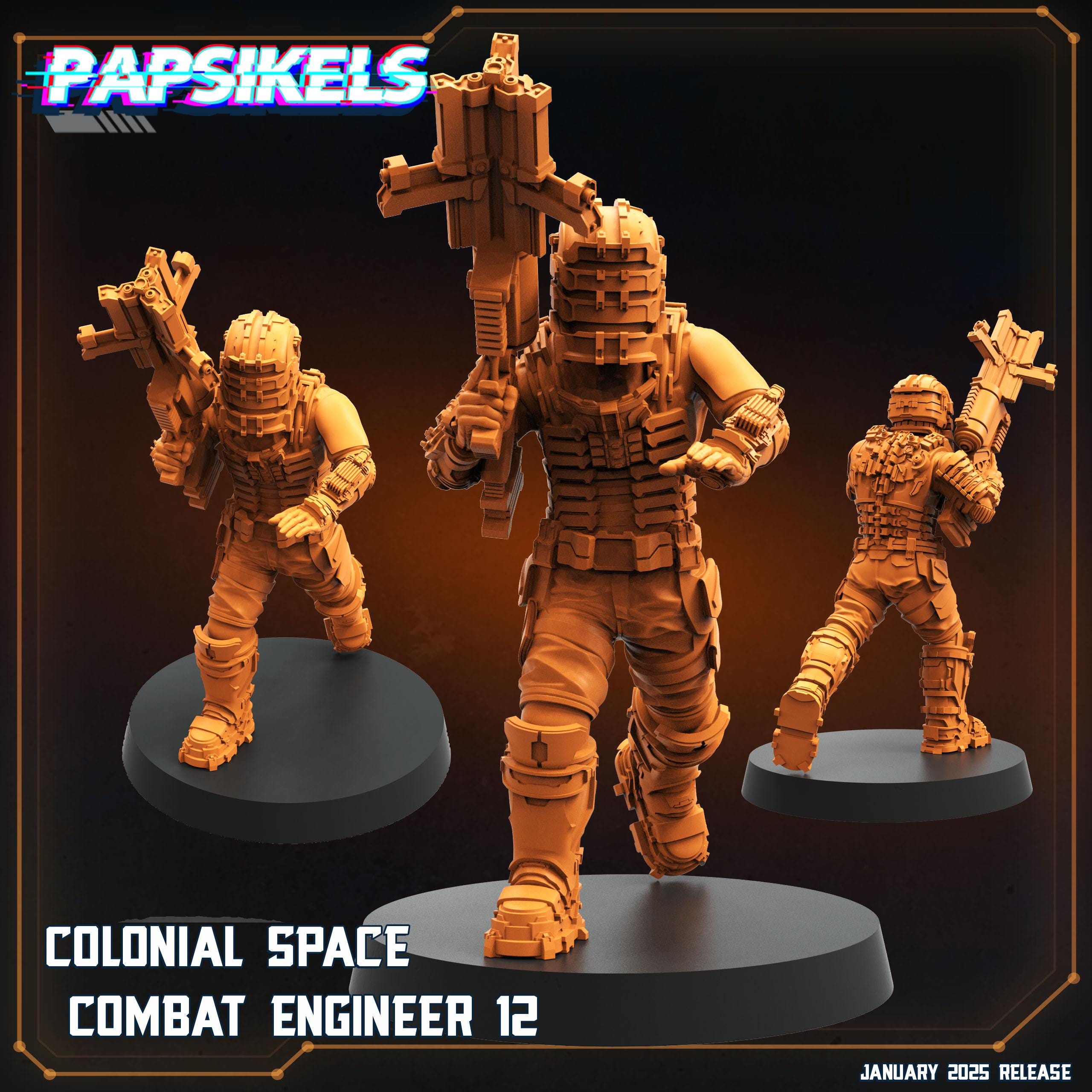 Aliens Vs Humans - Ascension - Colonial Space Combat Engineer Set 2 - Isaac Dead Space, Papsikels, 32mm Mini
