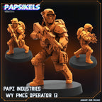 Aliens Vs Humans Ascension, Papz Industries WY PMCS Operators Set 2, Papsikels, 32mm Mini
