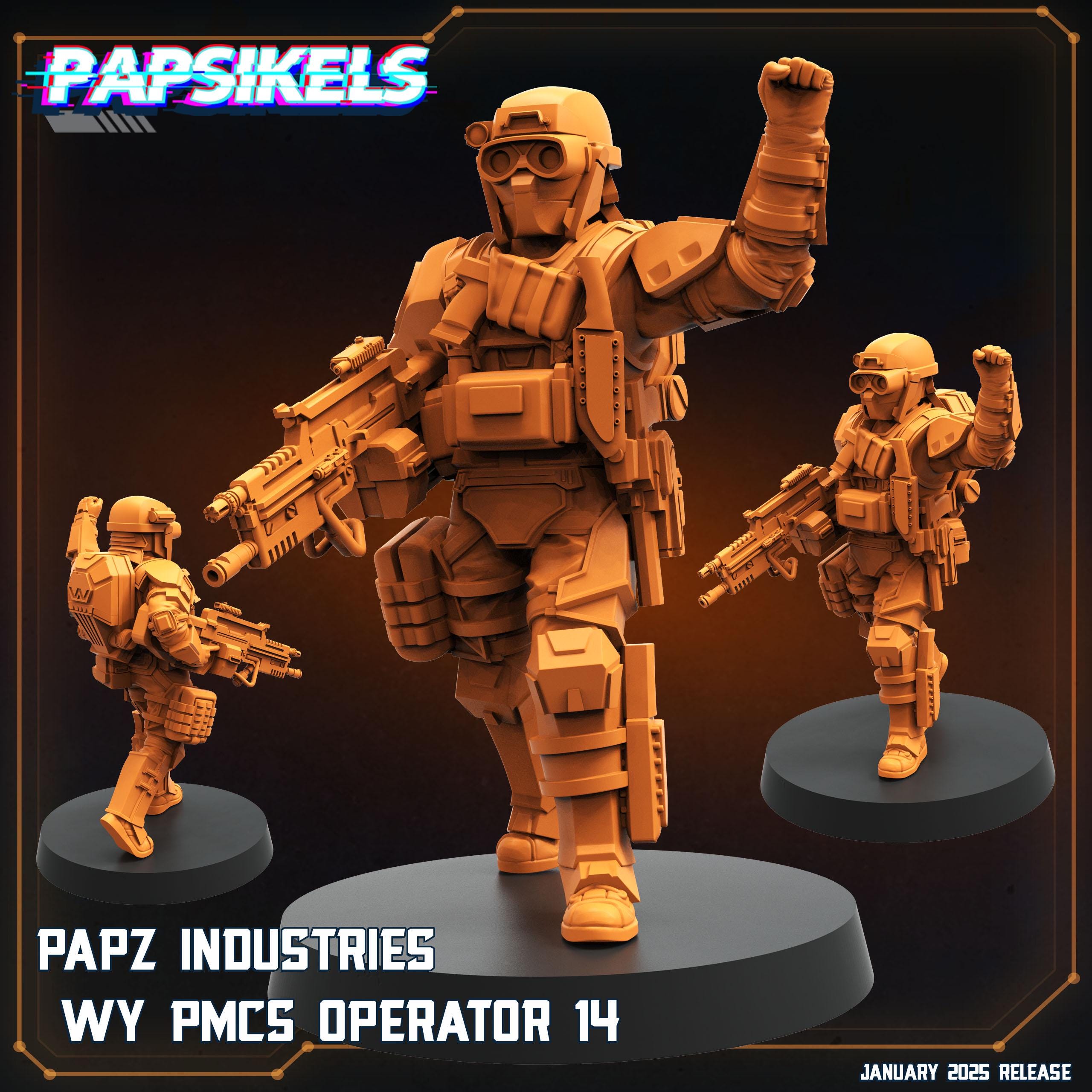 Aliens Vs Humans Ascension, Papz Industries WY PMCS Operators Set 2, Papsikels, 32mm Mini