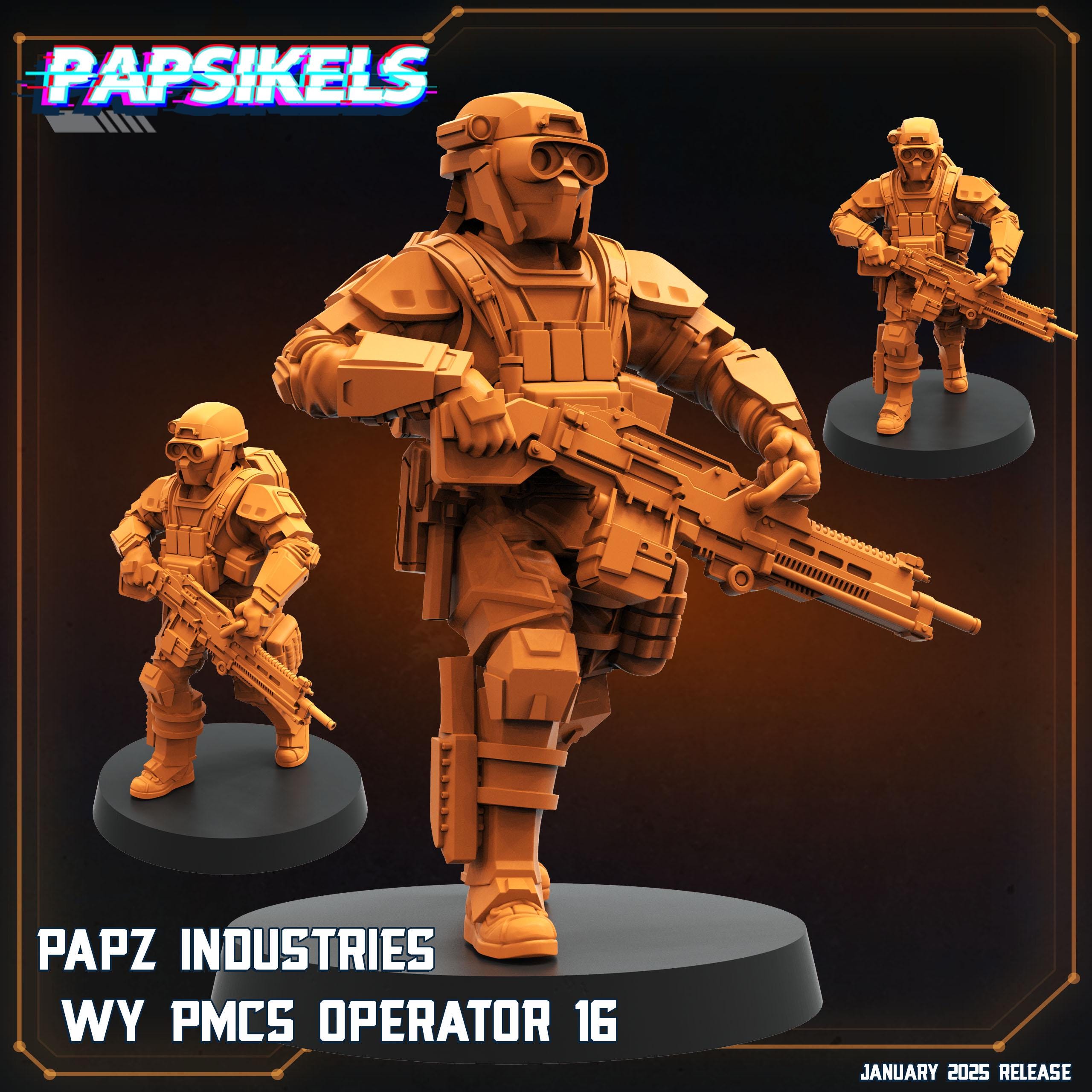 Aliens Vs Humans Ascension, Papz Industries WY PMCS Operators Set 2, Papsikels, 32mm Mini