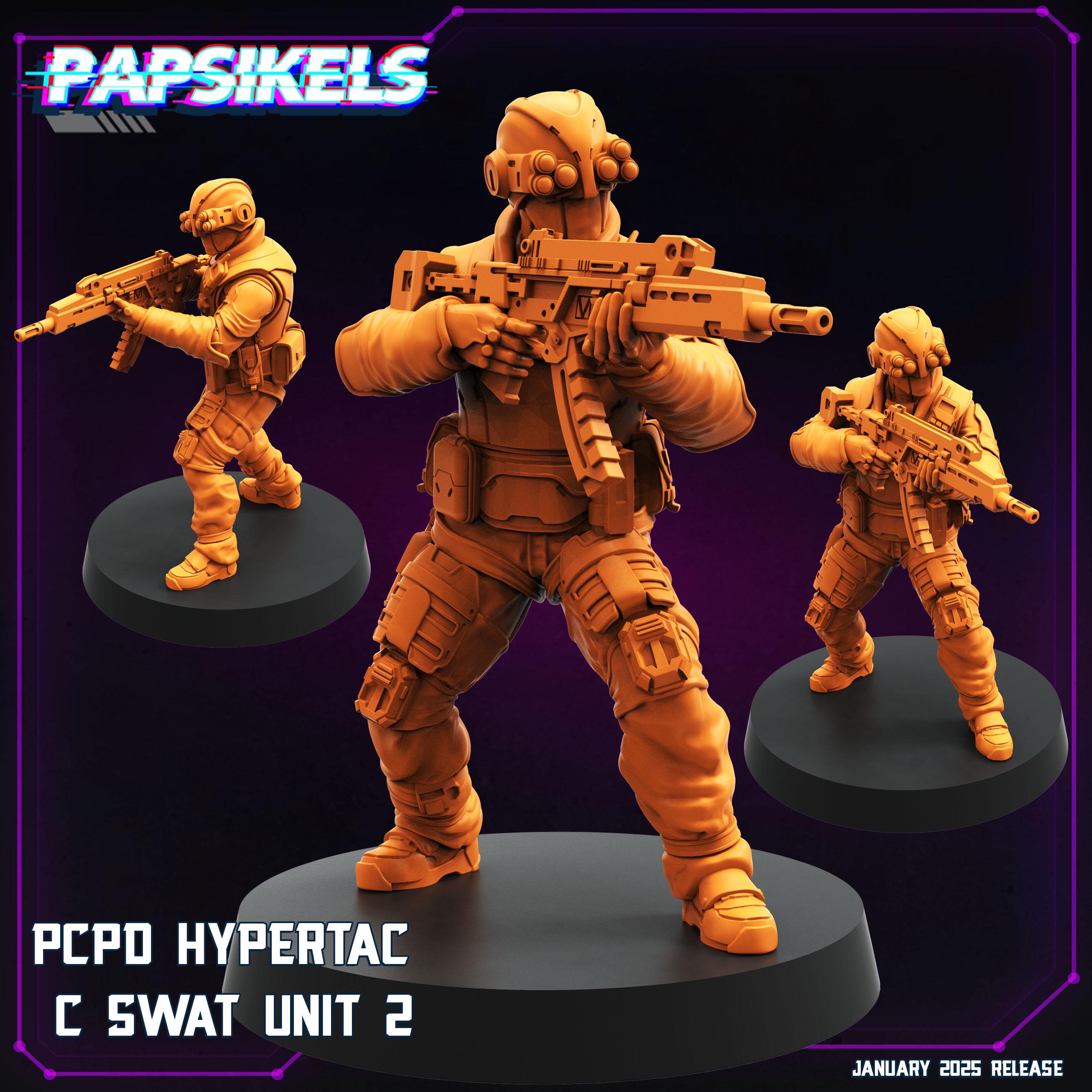 Cyberpunk PCPD Hypertac C Swat Units | Papsikels, Resin Miniature - Tabletop  Miniature - 32mm