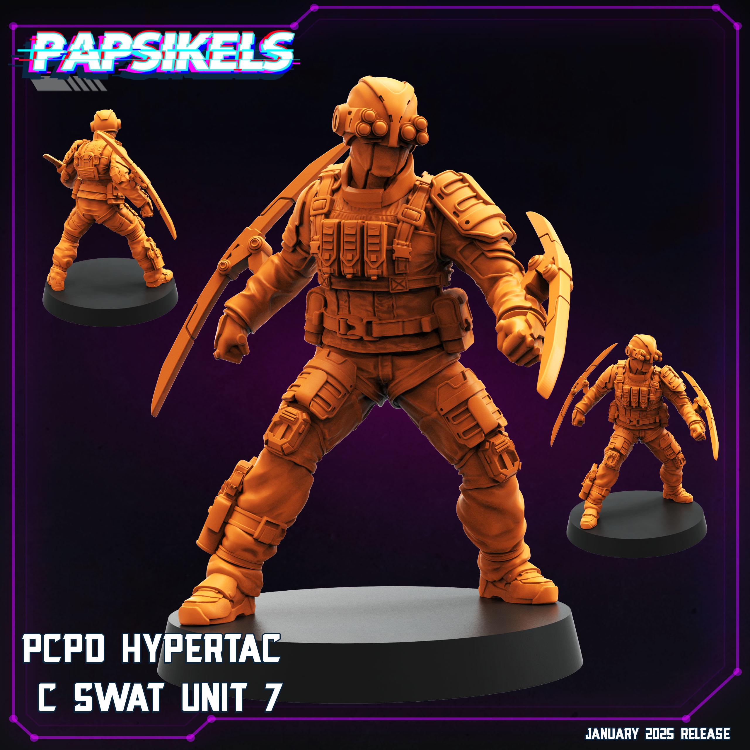 Cyberpunk PCPD Hypertac C Swat Units | Papsikels, Resin Miniature - Tabletop  Miniature - 32mm