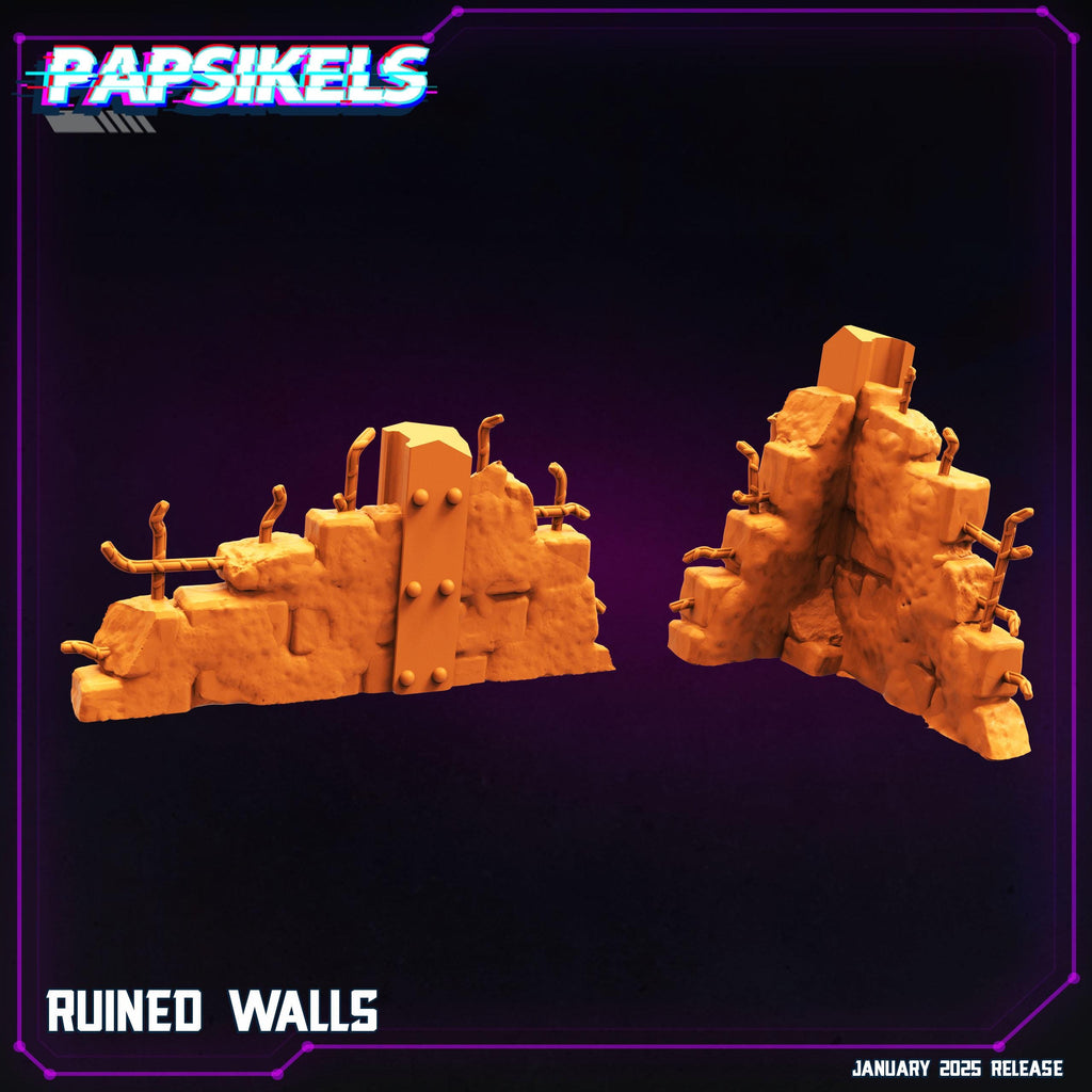 Cyberpunk - Ruined Walls, Papsikels, 32mm