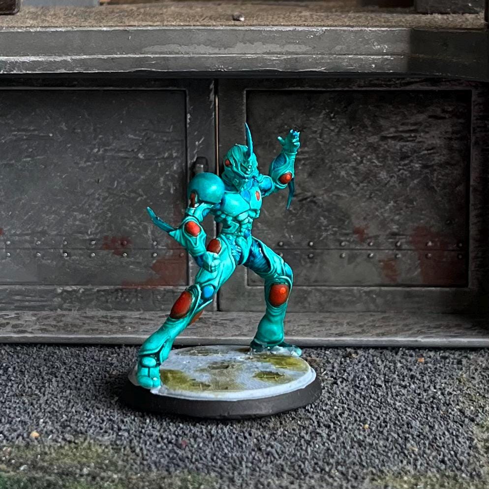 Guyver-Inspired Cyberpunk Bio-Techno Man 2 Warrior Miniature - 32mm Scale RPG Gaming Figure