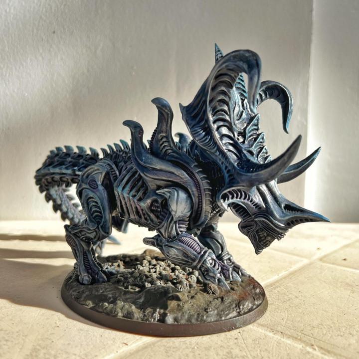 Xenowars  Xeno Triceratops Resin Miniature - Papsikels Alien-Inspired Dinosaur for TTRPG Tabletop Gaming