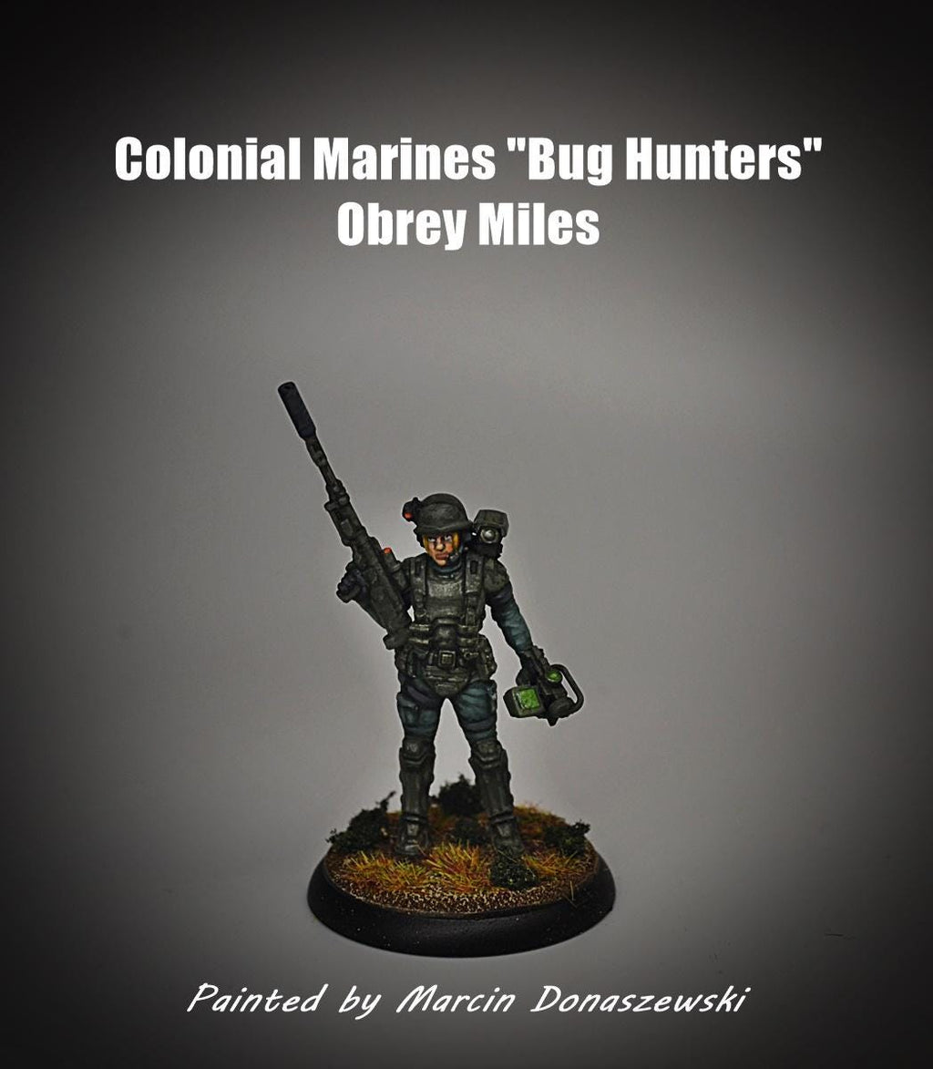 32mm Female Colonial Marine Miniature: Pvt. Obrey Miles - Aliens vs Humans Sci-Fi Tabletop Gaming Figure