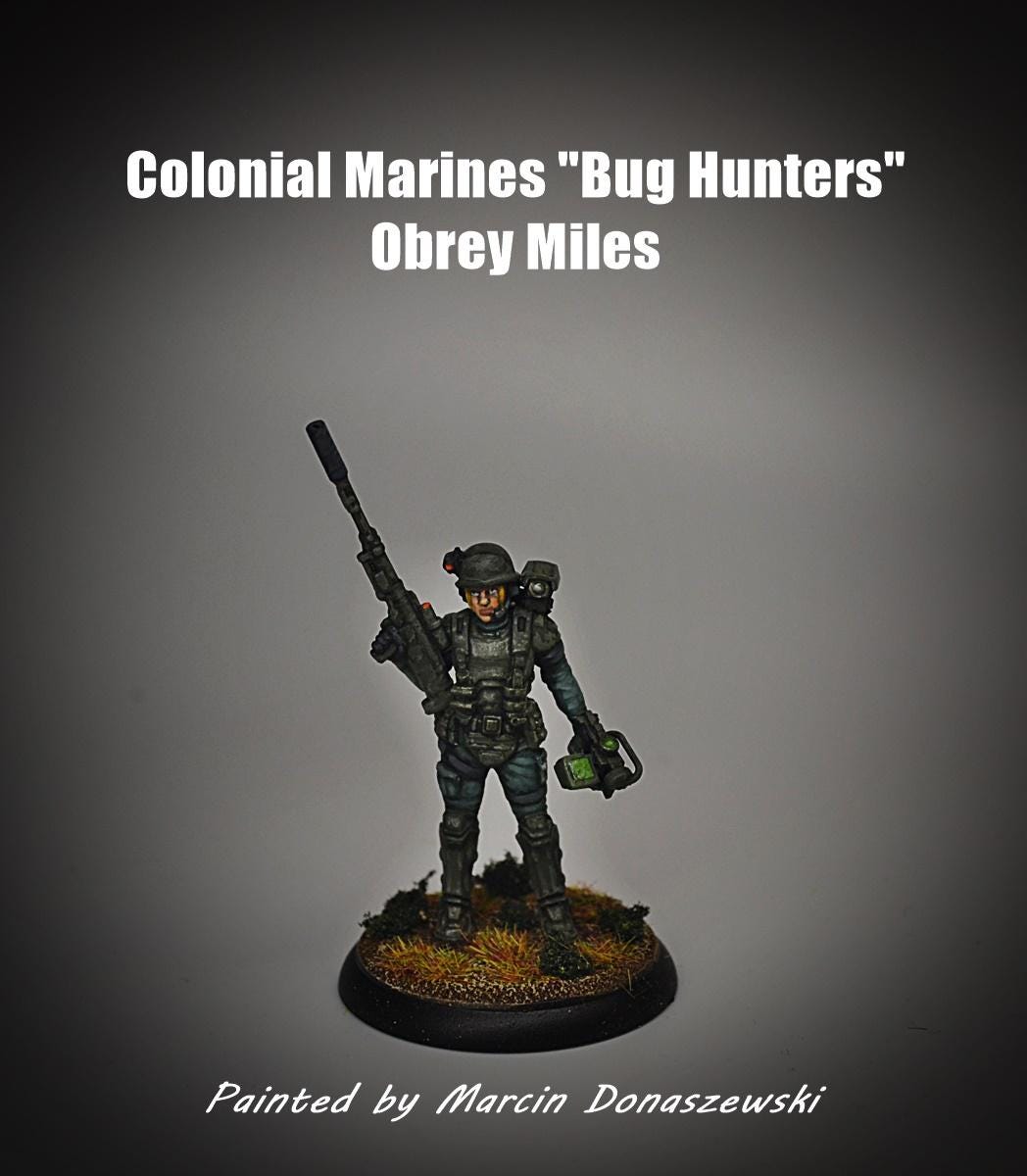 32mm Female Colonial Marine Miniature: Pvt. Obrey Miles - Aliens vs Humans Sci-Fi Tabletop Gaming Figure