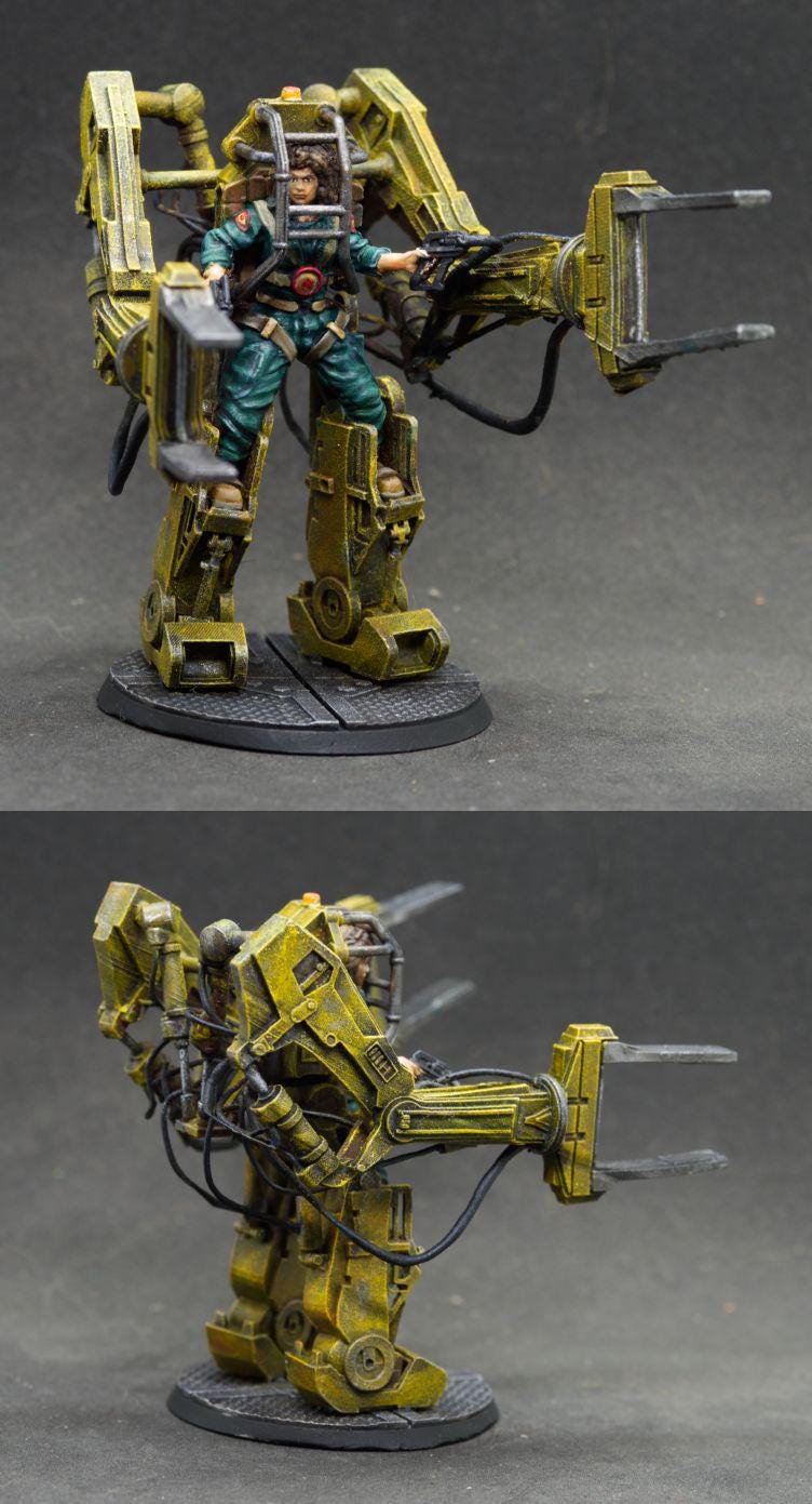 Aliens vs Humans: Papz Industries Power Suit - Lannie Powerloader Resin Miniature for TTRPG Gaming