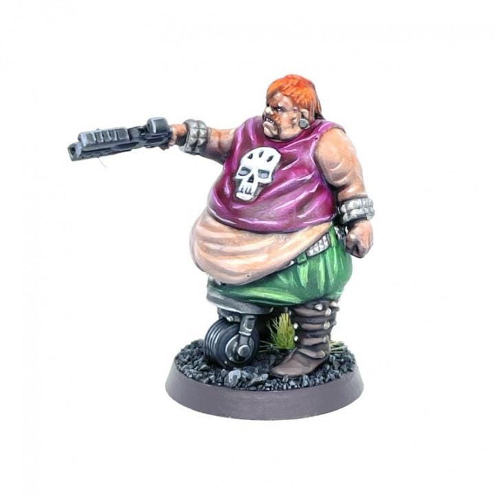 Cyberpunk Batchoy Gang Member Sam Milky - 32mm Papsikels RPG Miniature for Tabletop Gaming