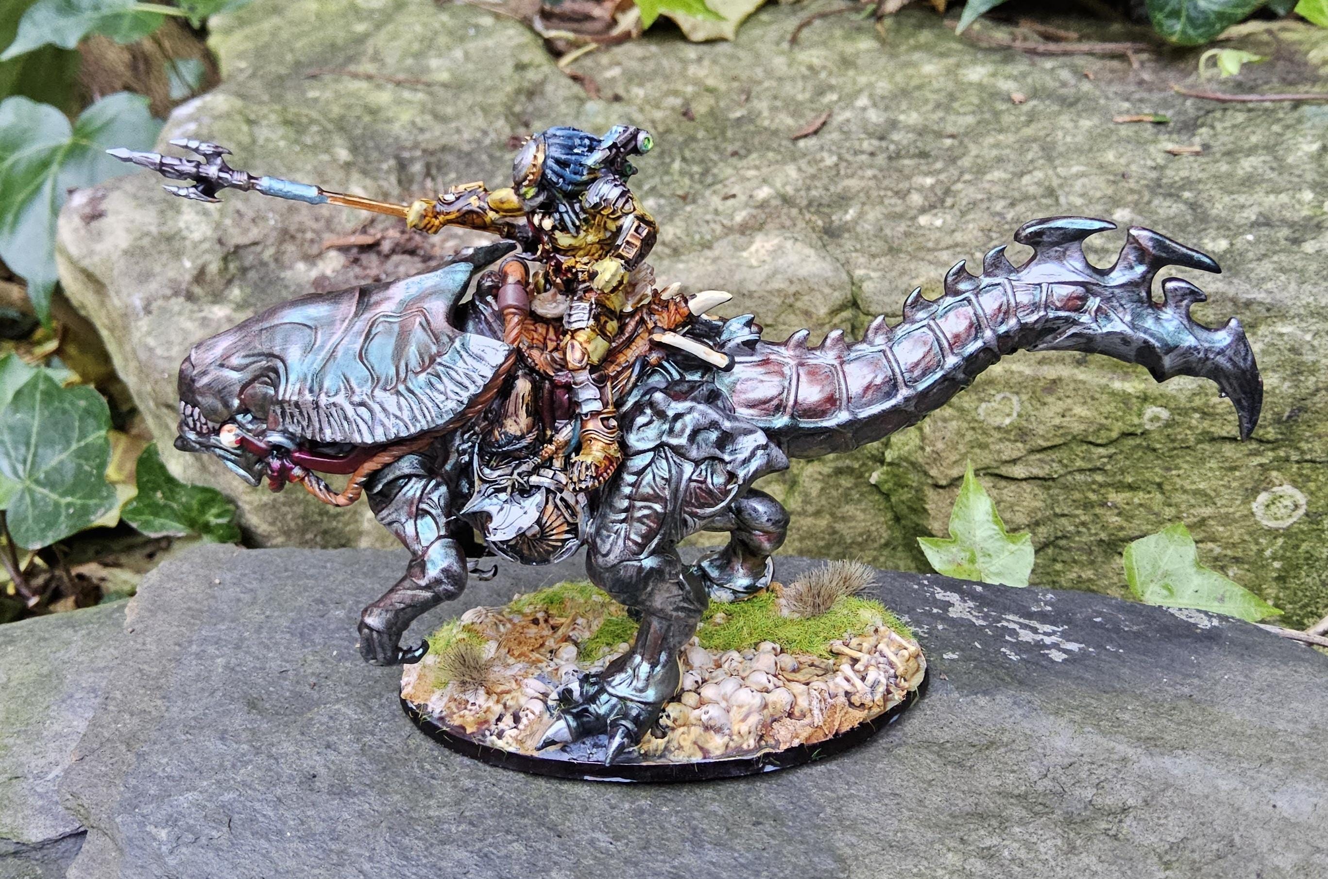 Xenosaur Tyranno Beastmaster Riders - Skull Hunters Army for Tabletop Gaming (32mm Resin Miniatures)