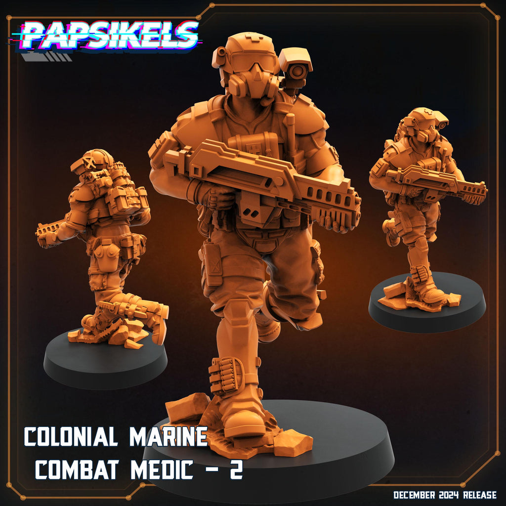 Aliens Vs Humans - Space Dead - Colonial Marines Combat Medic Killteam, Papsikels, 32mm Mini