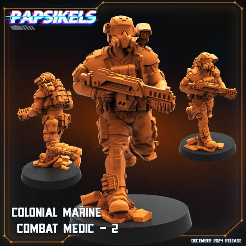 Aliens Vs Humans - Space Dead - Colonial Marines Combat Medic Killteam, Papsikels, 32mm Mini