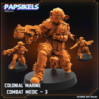 Aliens Vs Humans - Space Dead - Colonial Marines Combat Medic Killteam, Papsikels, 32mm Mini