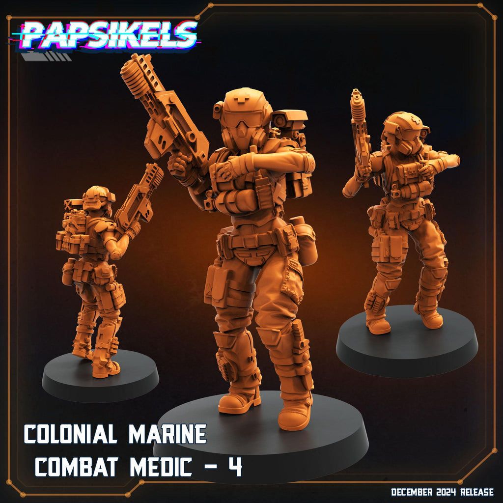 Aliens Vs Humans - Space Dead - Colonial Marines Combat Medic Killteam, Papsikels, 32mm Mini