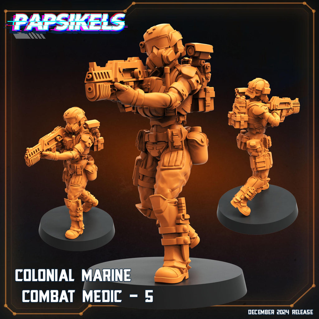 Aliens Vs Humans - Space Dead - Colonial Marines Combat Medic Killteam, Papsikels, 32mm Mini