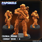 Aliens Vs Humans - Space Dead - Colonial Marines Combat Medic Killteam, Papsikels, 32mm Mini