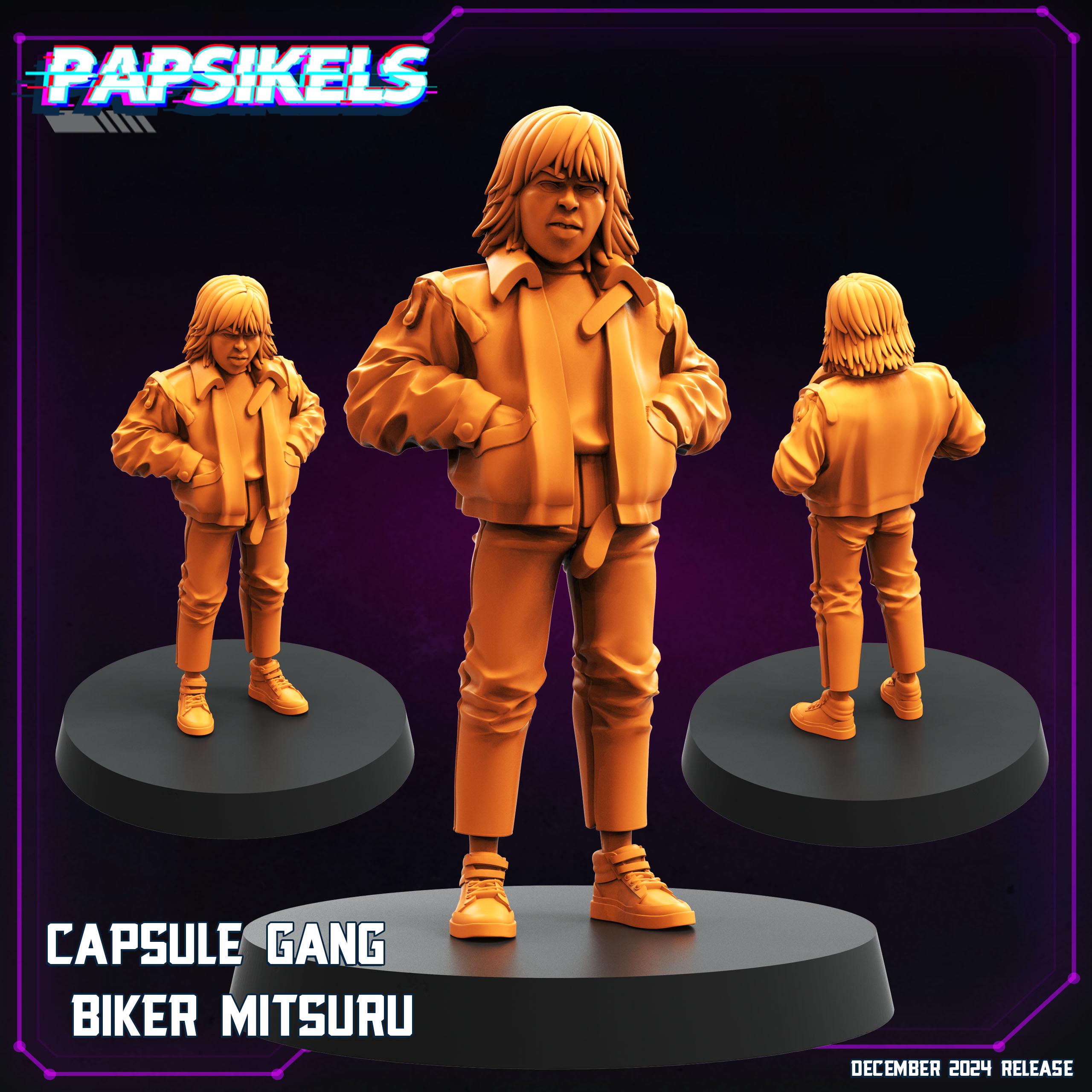 Cyberpunk, Capsule Gang Bikers, Papsikels, 32mm Mini