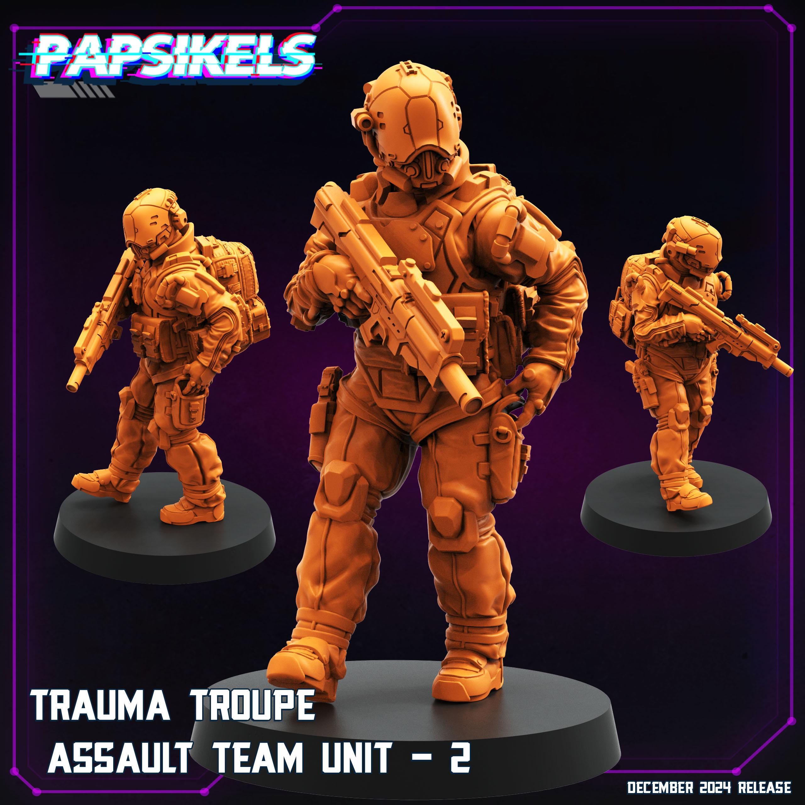 Cyberpunk, Trauma Troupe Assault Team Units, Papsikels, 32mm Mini