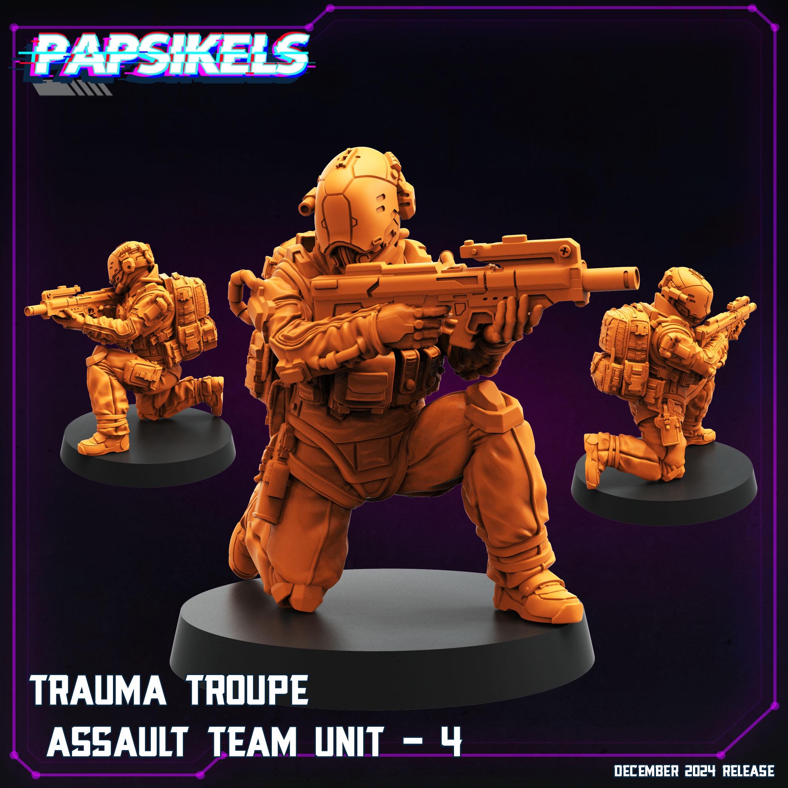Cyberpunk, Trauma Troupe Assault Team Units, Papsikels, 32mm Mini