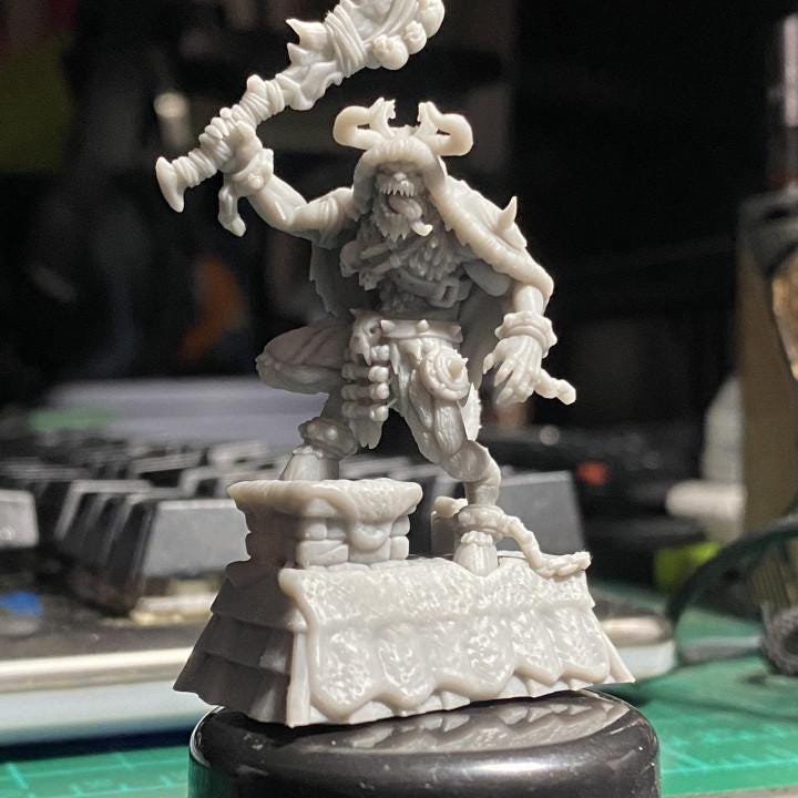 Warrior Krampus Miniature: 12 Days of Christmas Sculpt for Tabletop RPG, Wargaming, 32mm Scale