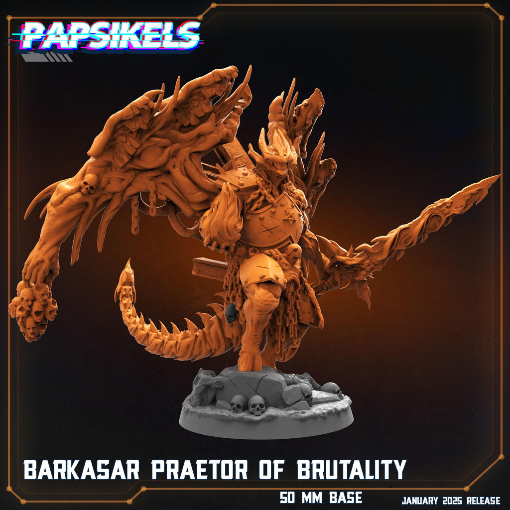 Barkasar Praetor of Brutality | Trench Crusade | Papsikels Fantasy, Resin Miniature - Tabletop miniature - Fantasy Miniature - 32mm