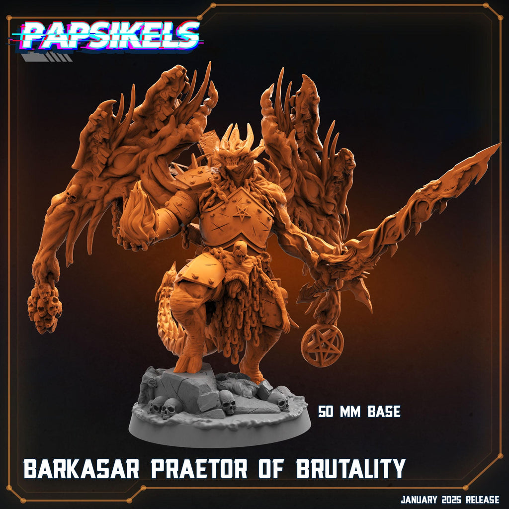 Barkasar Praetor of Brutality | Trench Crusade | Papsikels Fantasy, Resin Miniature - Tabletop miniature - Fantasy Miniature - 32mm