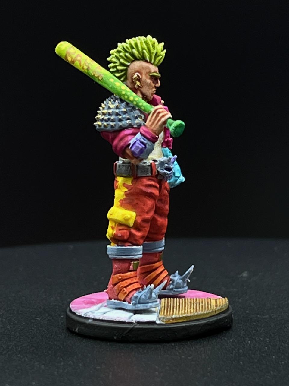 Cyberpunk Batang City Jail Gang 32mm Miniature - Gardo Verchola Street Punk for RPG and Tabletop Gaming