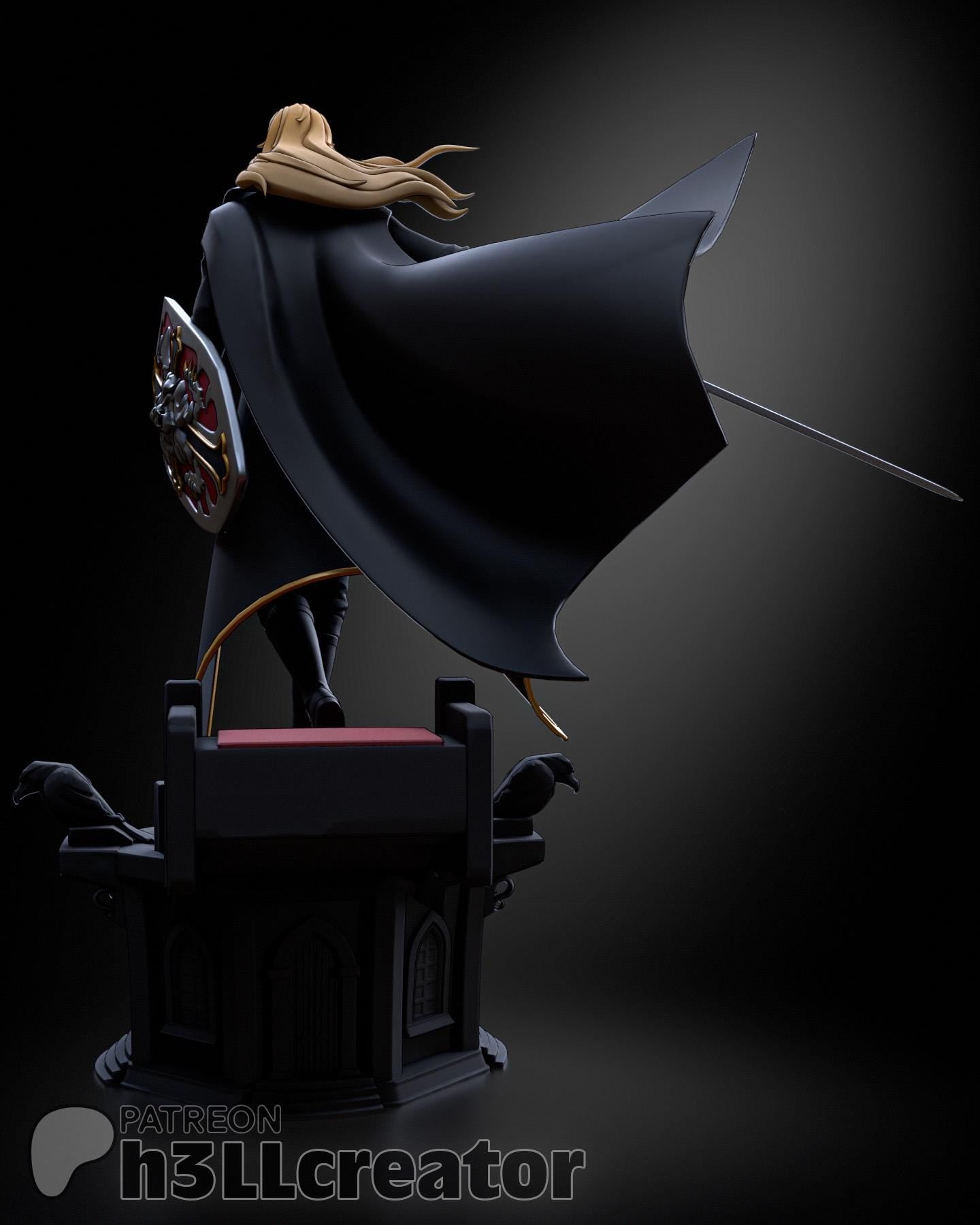 Alucard from Castlevania (fan art) | Full Model | Miniature scale 1:12 | h3LL Creator | DIY Model Kit