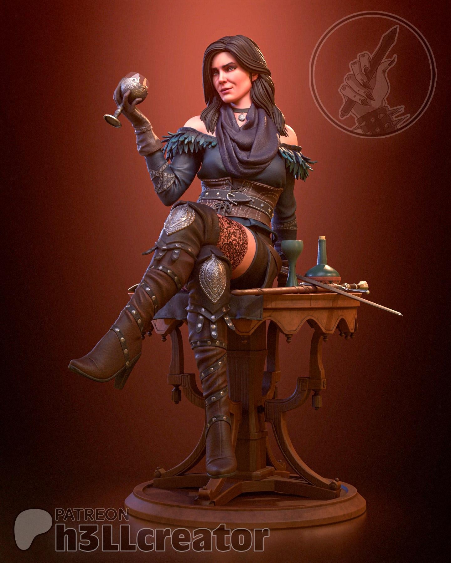 Yennifer from The Witcher (fan art) | Full Model | Miniature scale 1:12 | h3LL Creator | DIY Model Kit
