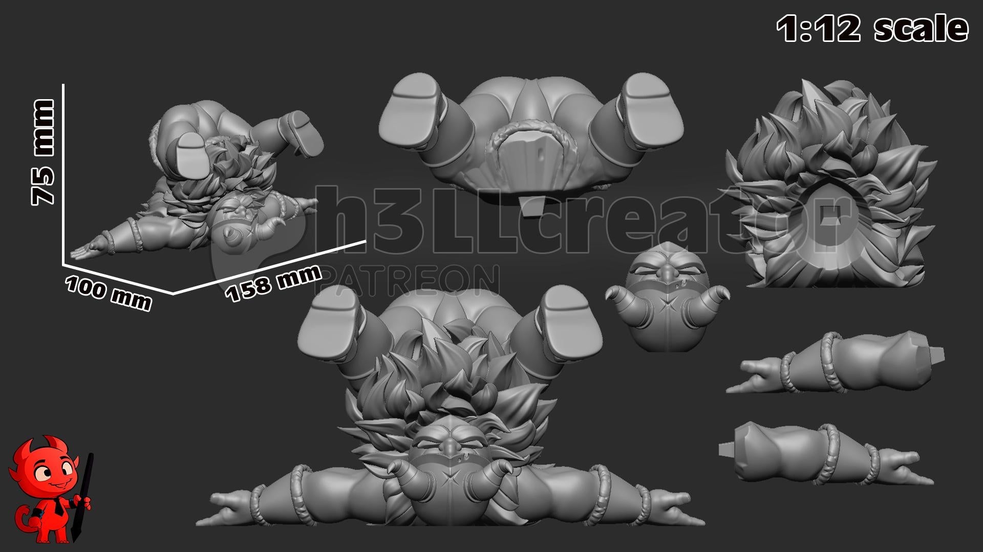 Senshi from Delicious in Dungeon (fan art) Model or Controller Stand | Miniature scale 1:12 | h3LL Creator | DIY Model Kit