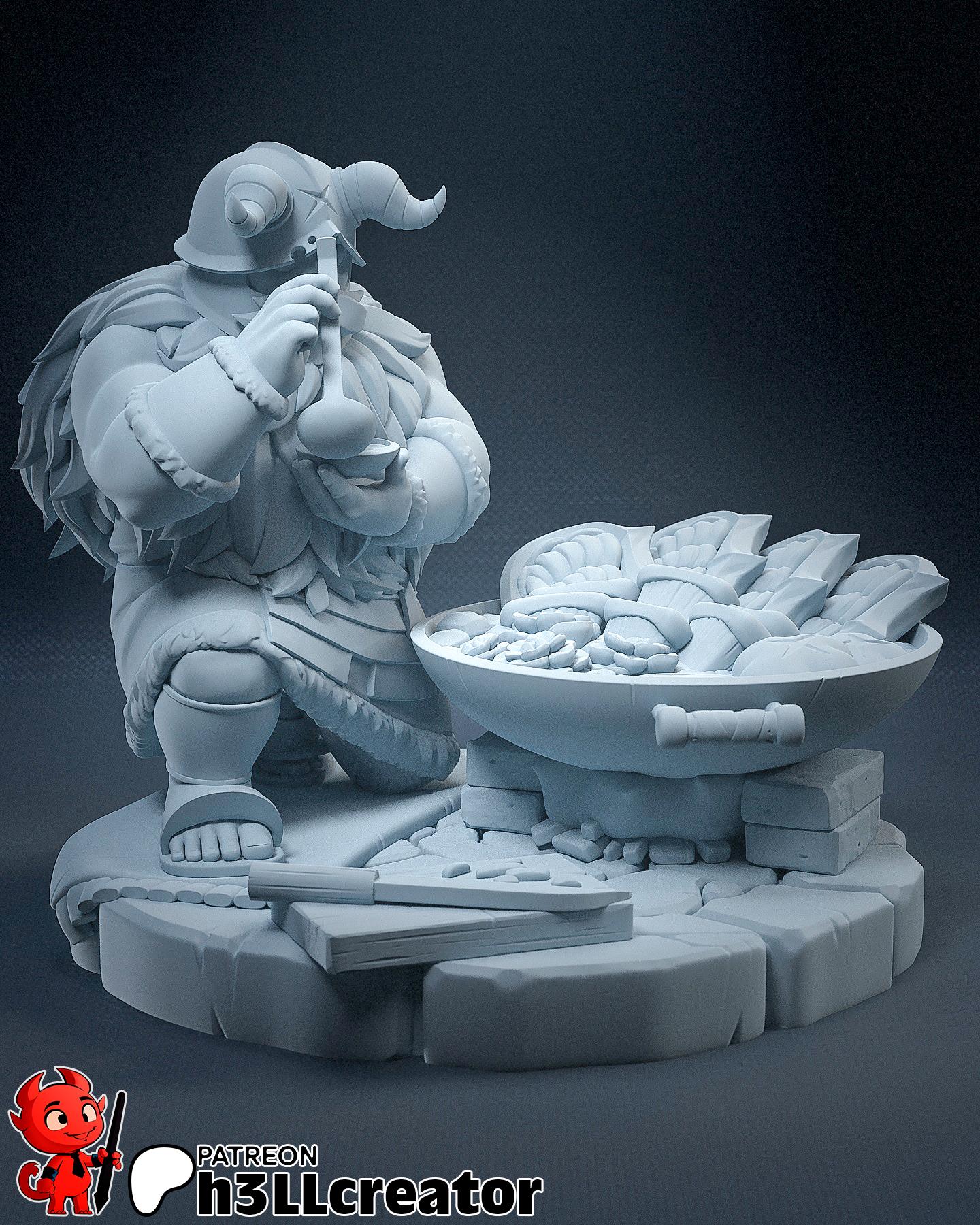 Senshi from Delicious in Dungeon (fan art) Model or Controller Stand | Miniature scale 1:12 | h3LL Creator | DIY Model Kit
