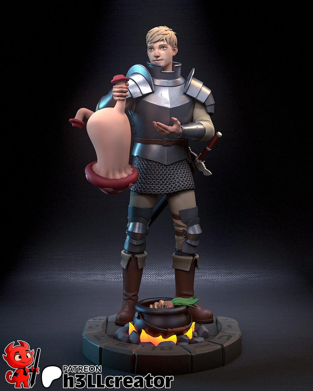 Laios from Delicious in Dungeon (fan art) | Full Model or Bust | Miniature scale 1:12 | h3LL Creator | DIY Model Kit