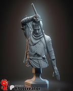 Wolf from Sekiro Shadows Die Twice (fan art) | Full Model or Bust | Miniature scale 1:12 | h3LL Creator | DIY Model Kit