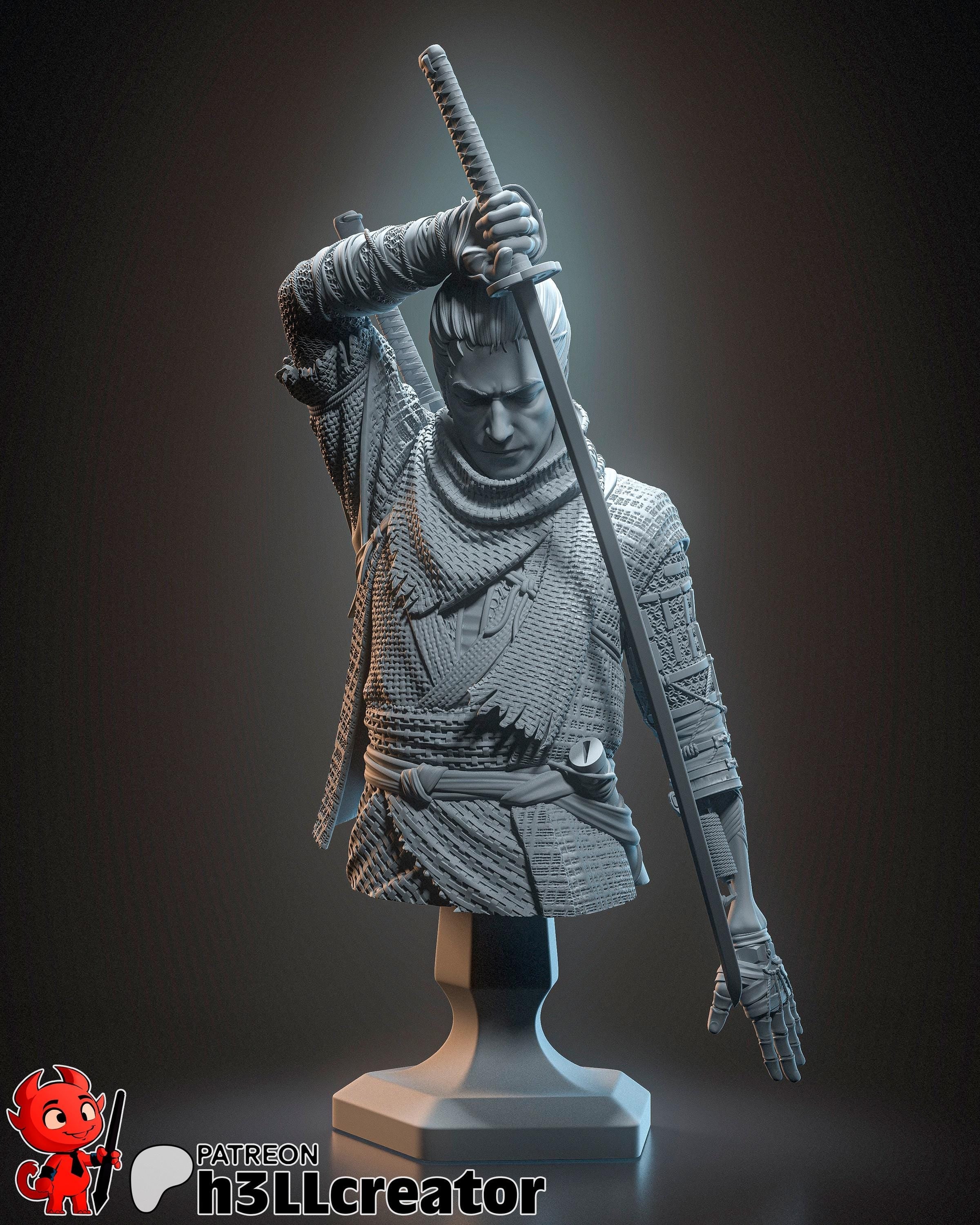 Wolf from Sekiro Shadows Die Twice (fan art) | Full Model or Bust | Miniature scale 1:12 | h3LL Creator | DIY Model Kit