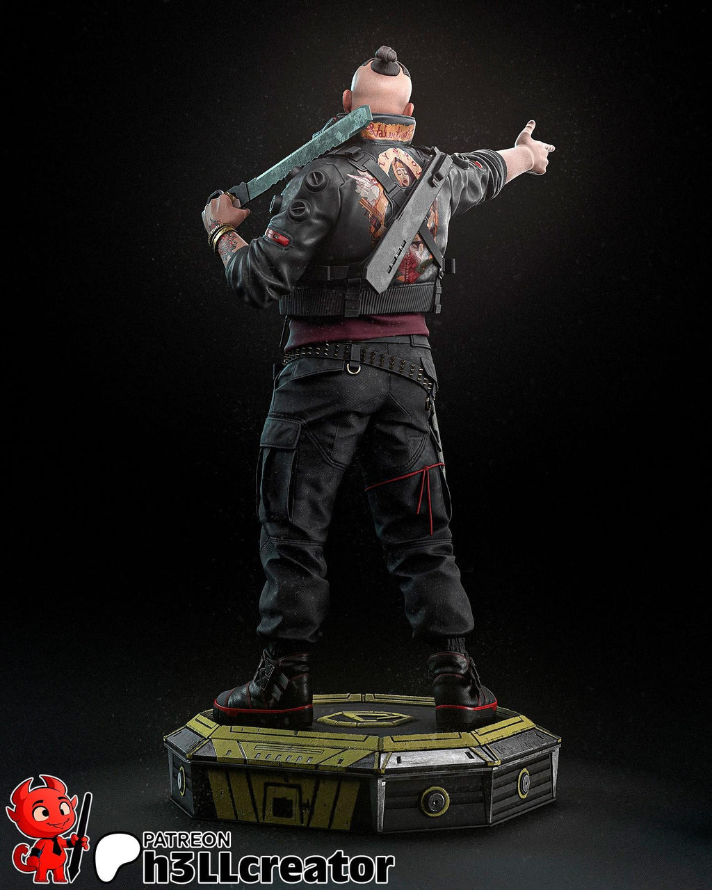 Jackie Welles from Cyberpunk 2077 (fan art) | Full Model or Bust | Miniature scale 1:12 | h3LL Creator | DIY Model Kit