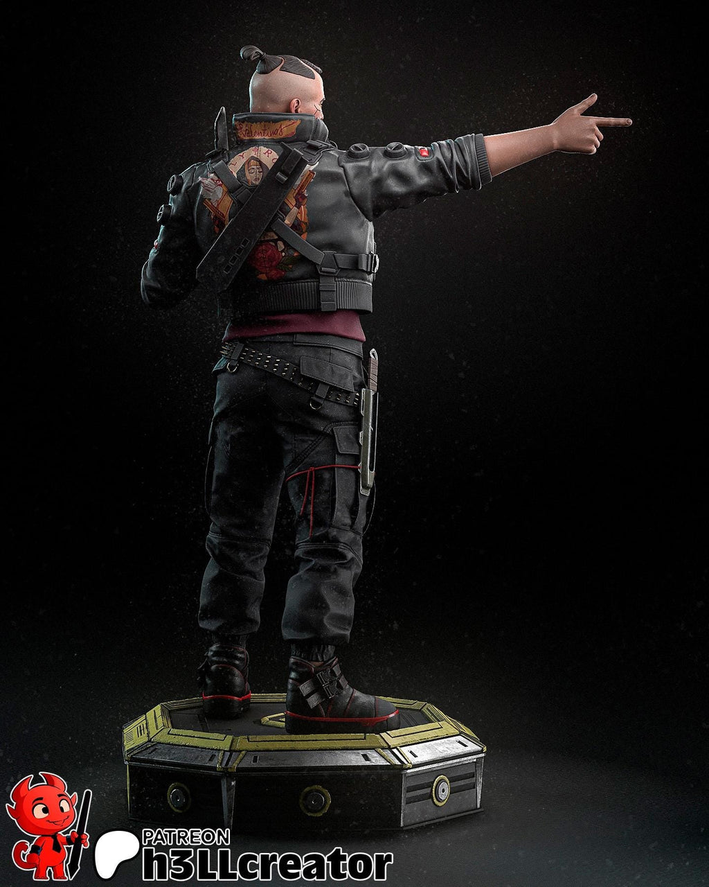 Jackie Welles from Cyberpunk 2077 (fan art) | Full Model or Bust | Miniature scale 1:12 | h3LL Creator | DIY Model Kit