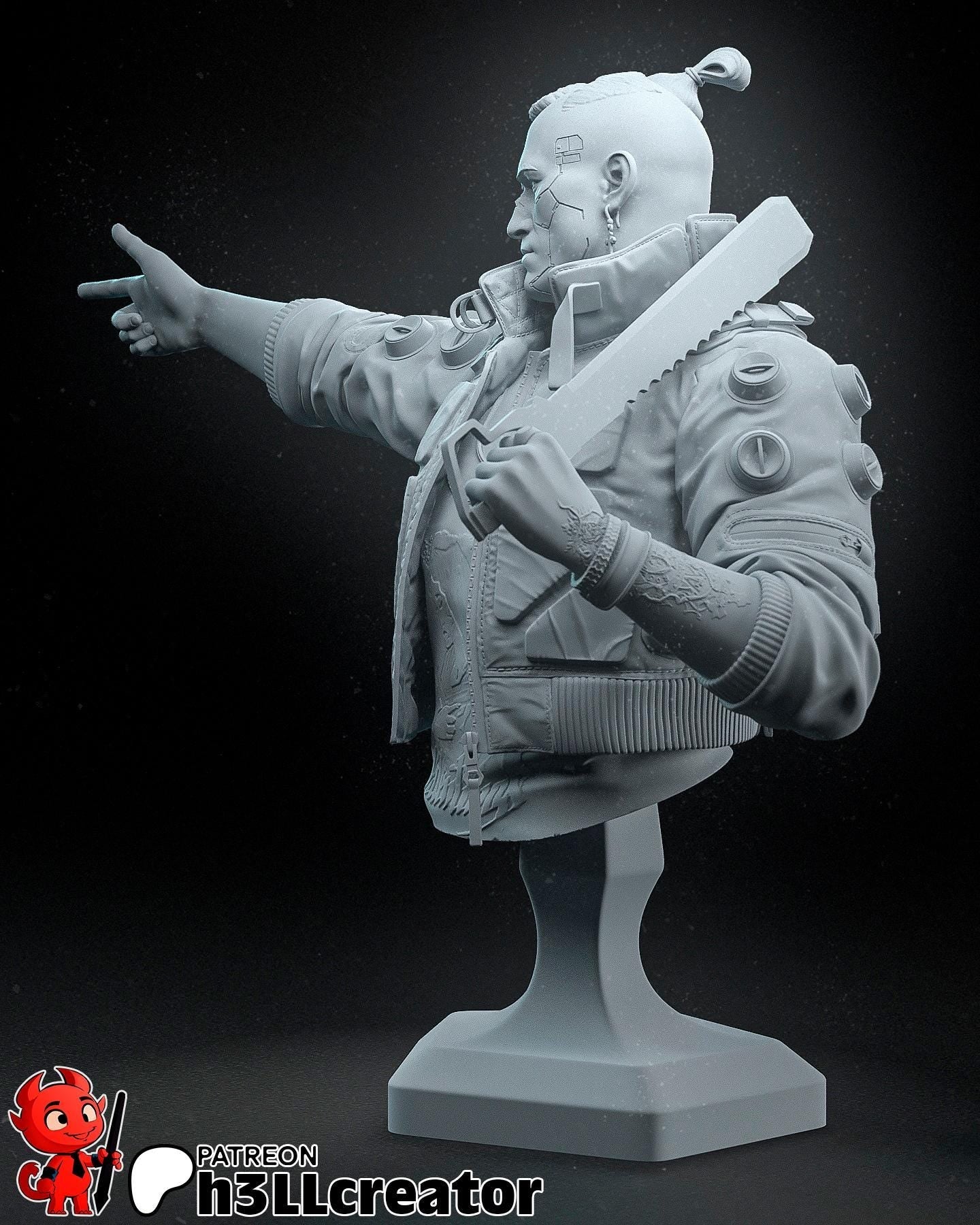 Jackie Welles from Cyberpunk 2077 (fan art) | Full Model or Bust | Miniature scale 1:12 | h3LL Creator | DIY Model Kit