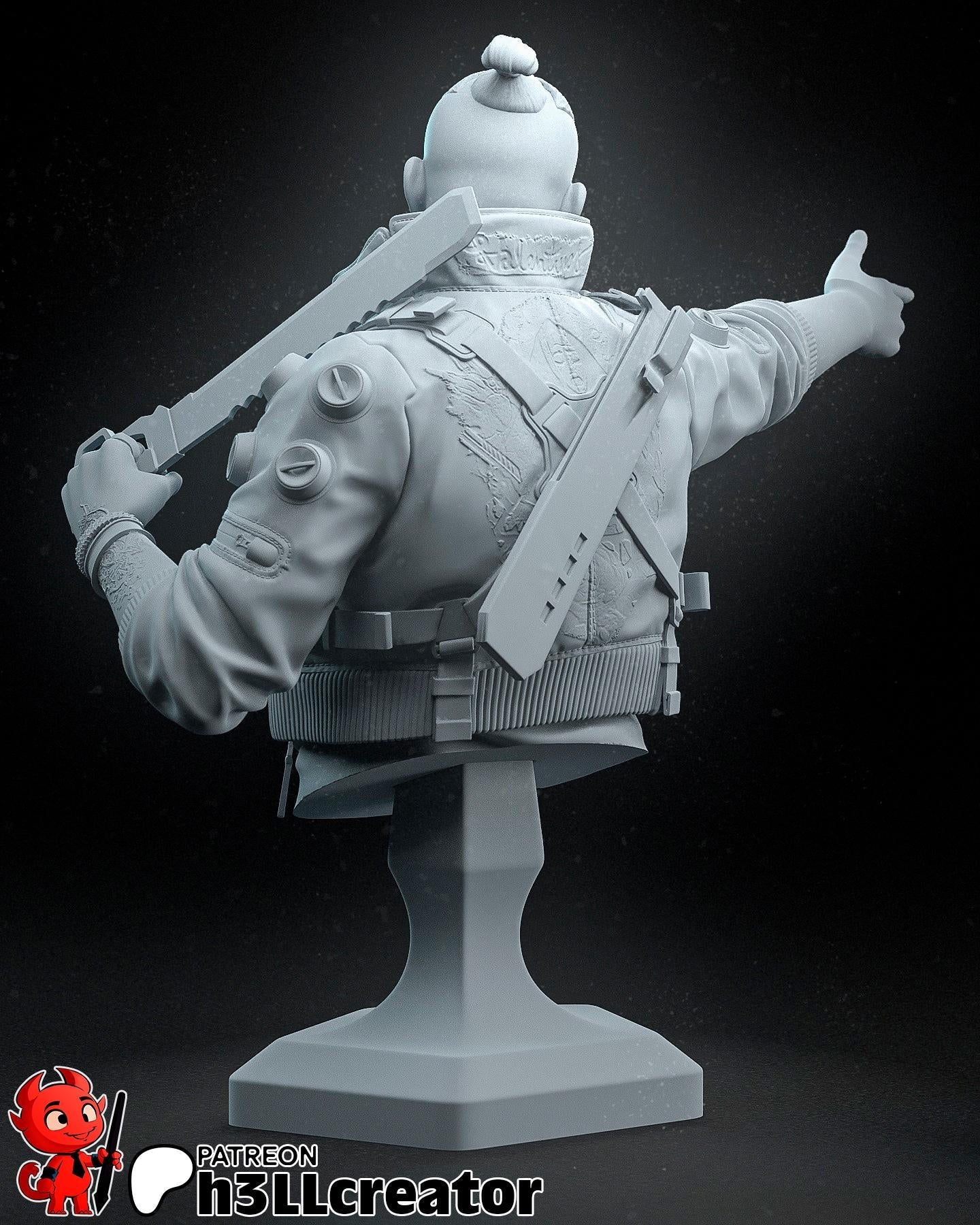 Jackie Welles from Cyberpunk 2077 (fan art) | Full Model or Bust | Miniature scale 1:12 | h3LL Creator | DIY Model Kit