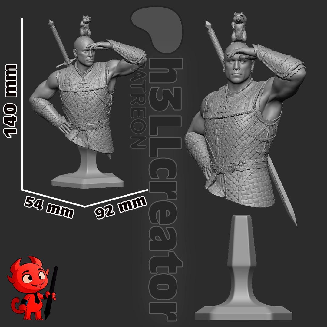 Minsc from Baldurs Gate 3 (fan art) | Full Model or Bust | Miniature scale 1:12 | h3LL Creator | DIY Model Kit