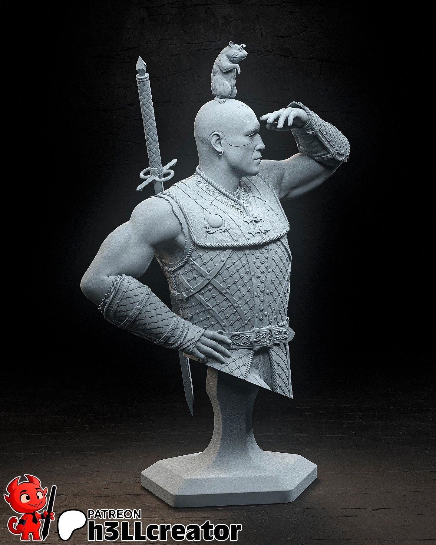 Minsc from Baldurs Gate 3 (fan art) | Full Model or Bust | Miniature scale 1:12 | h3LL Creator | DIY Model Kit