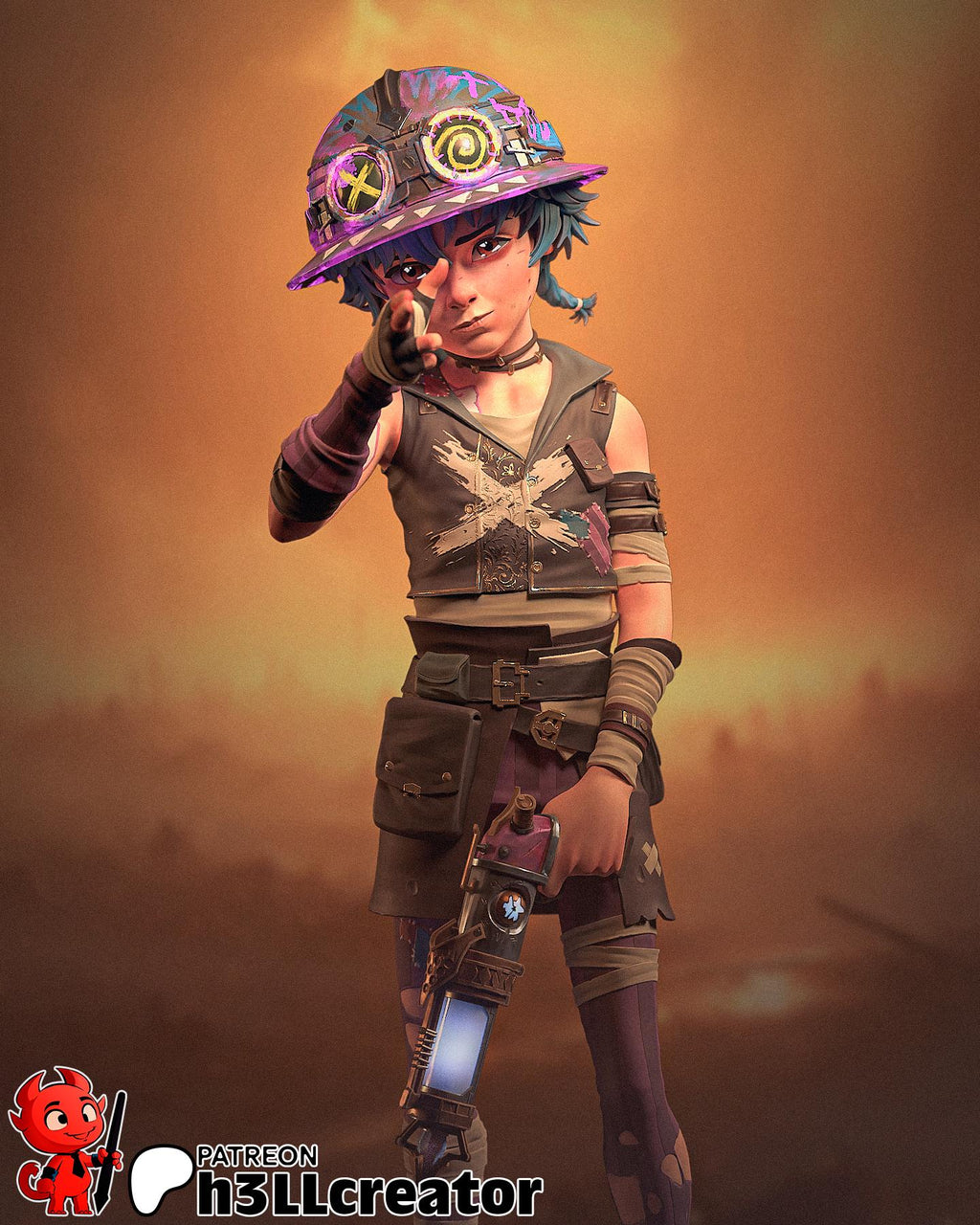 Isha from Arcane (fan art) | Full Model or Bust | Miniature scale 1:12 | h3LL Creator | DIY Model Kit