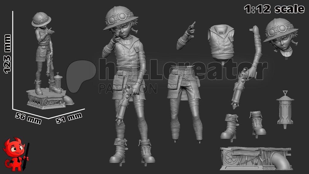 Isha from Arcane (fan art) | Full Model or Bust | Miniature scale 1:12 | h3LL Creator | DIY Model Kit