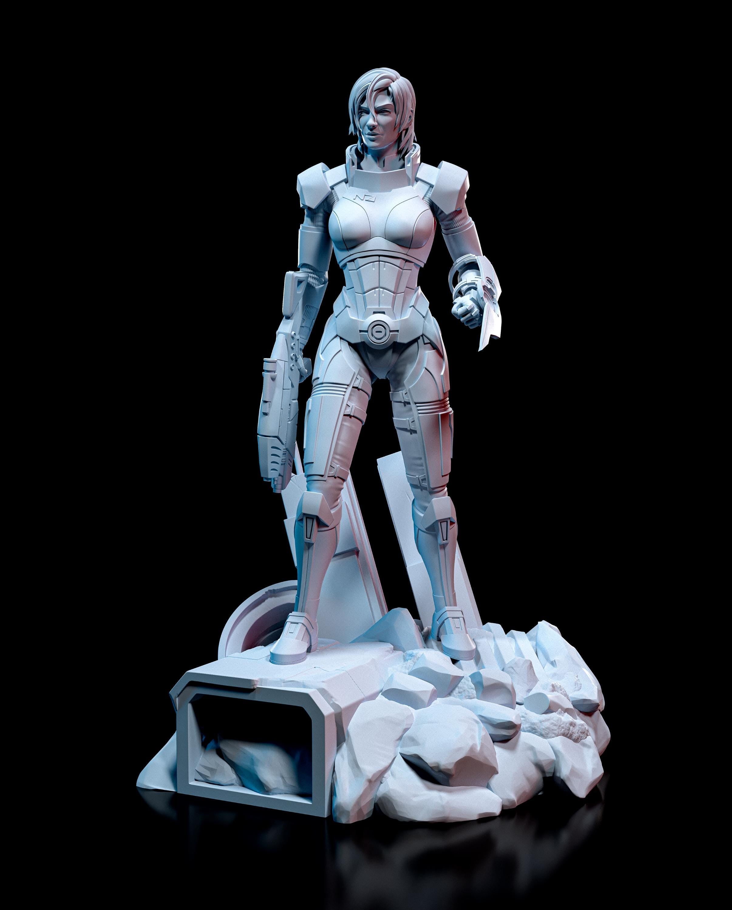 Female Shepard from Mass Effect (fan art) | Full Model or Bust | Miniature scale 1:12 | h3LL Creator | DIY Model Kit