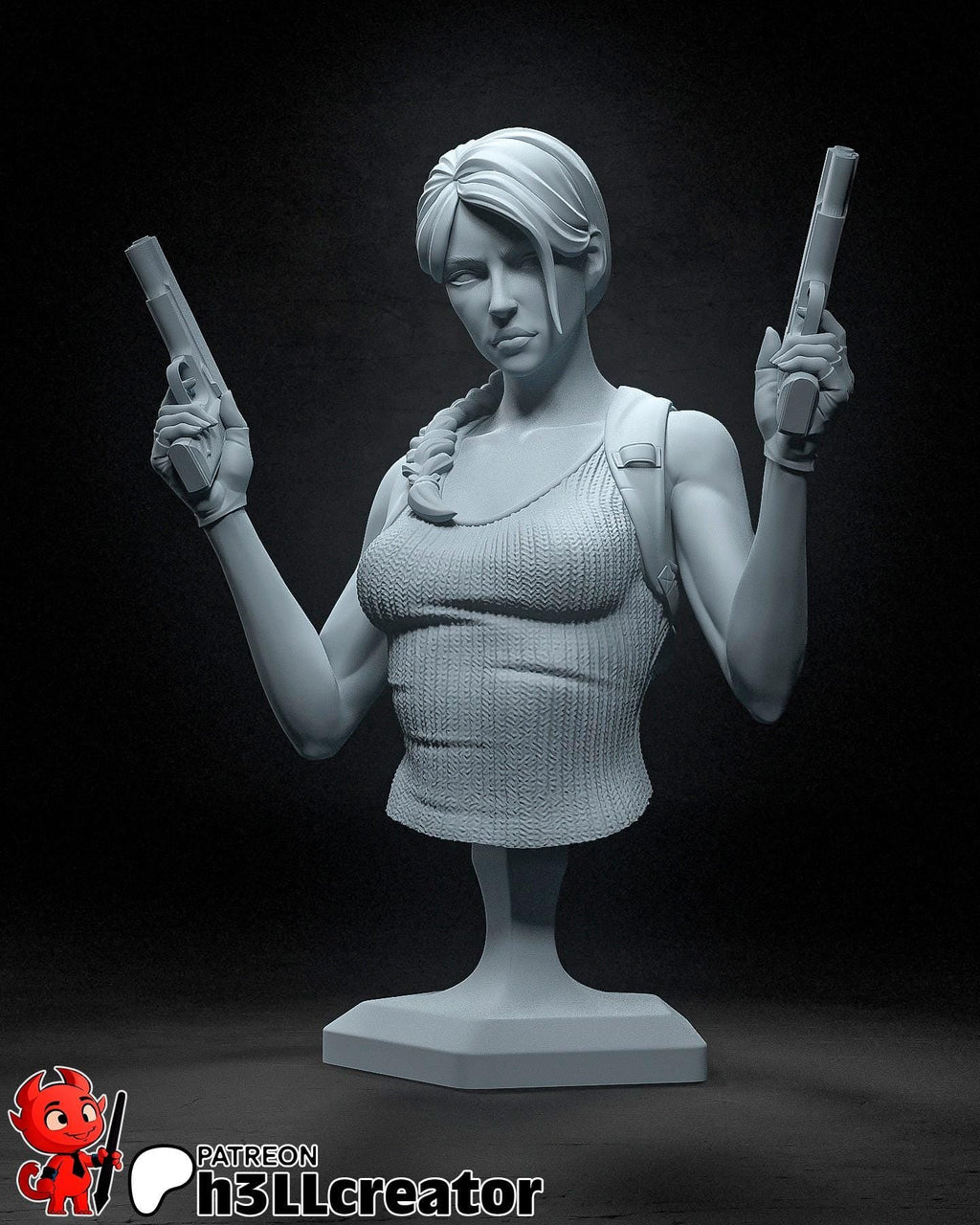Lara Croft from Tomb Raider (fan art) | Full Model or Bust | Miniature scale 1:12 | h3LL Creator | DIY Model Kit