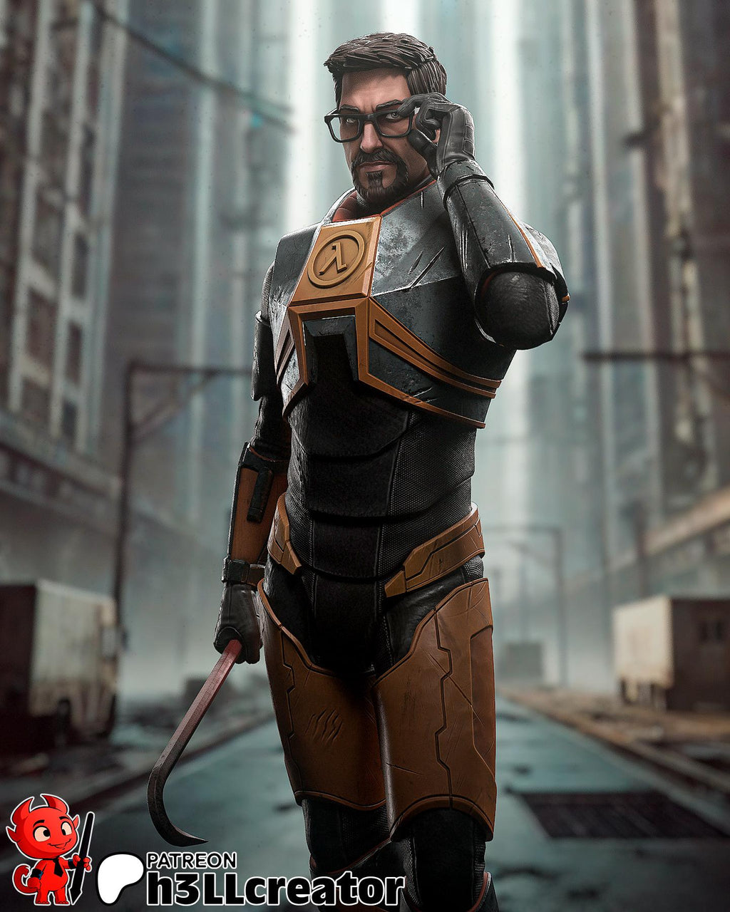 Gordon Freeman from Half Life 2 (fan art) | Full Model or Bust | Miniature scale 1:12 | h3LL Creator | DIY Model Kit