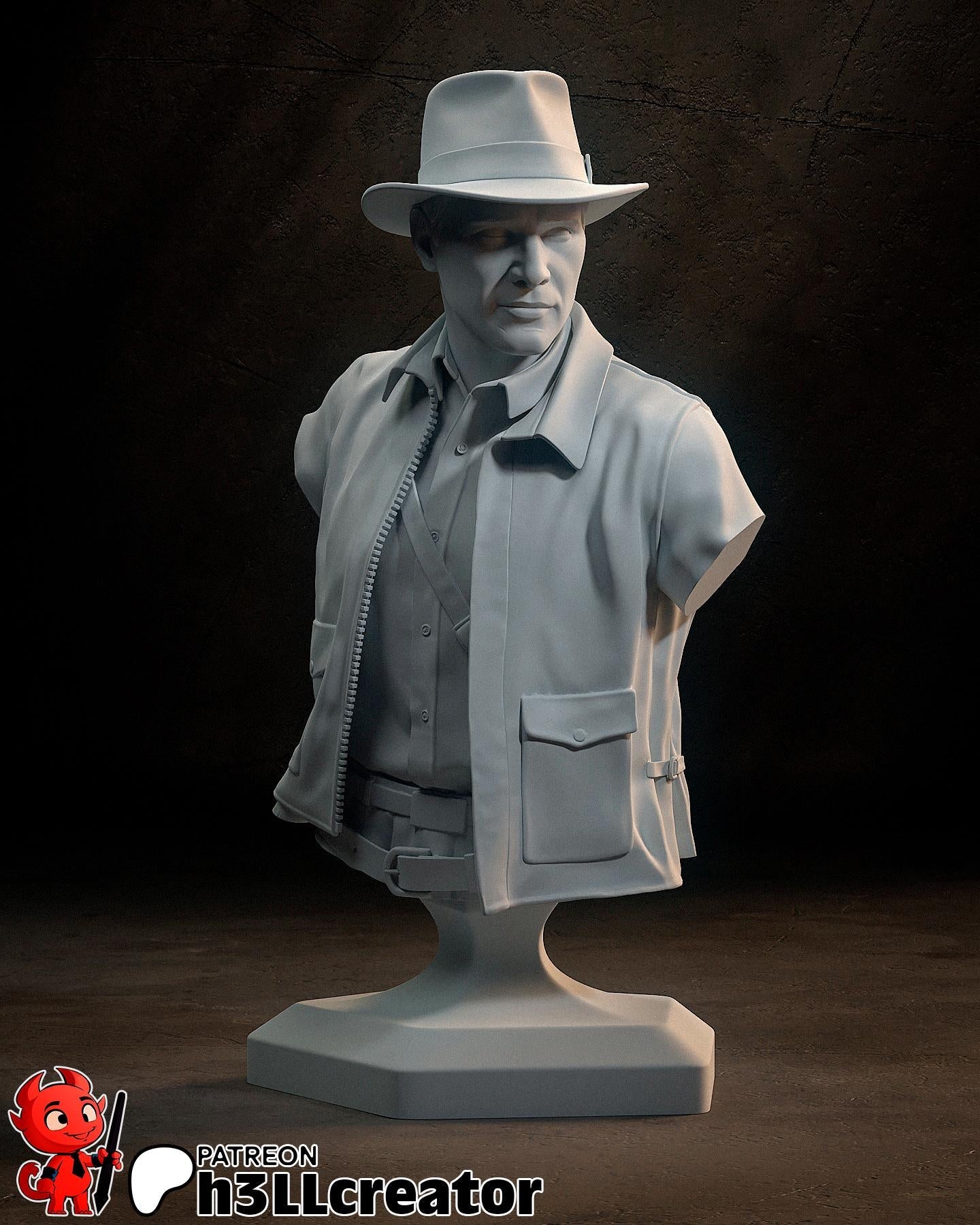 Indiana Jones from Indiana Jones and the Great Circle (fan art) | Full Model or Bust | Miniature scale 1:12 | h3LL Creator | DIY Model Kit